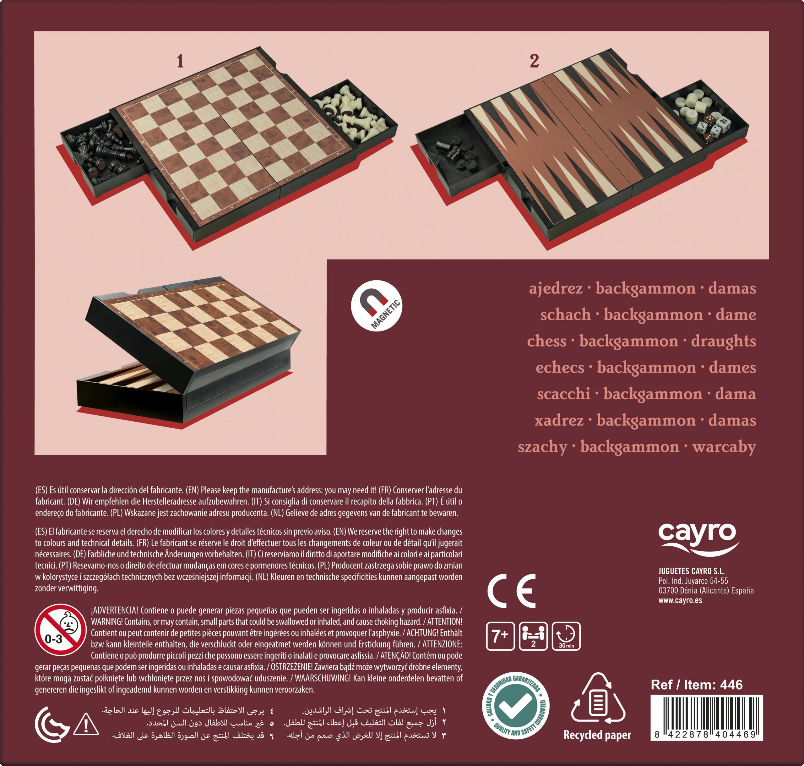 AJEDREZ – DAMAS – BACKGAMMON MAGNÉTICO - Imagen 8