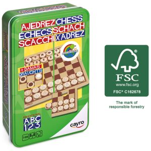 AJEDREZ – DAMAS EN CAJA DE METAL