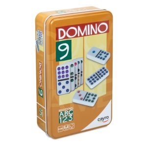 DOMINÓ COLORES DOBLE 9 METAL BOX